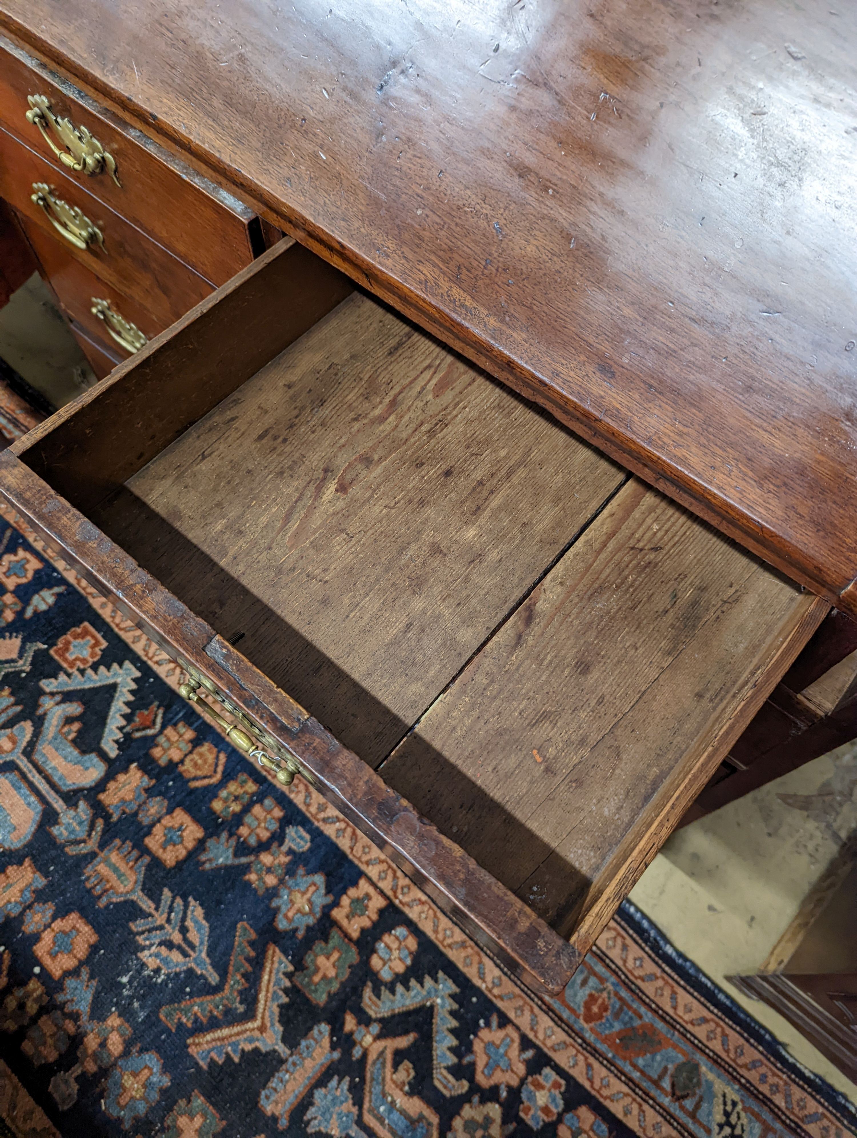 A George III mahogany bureau cabinet, width 102cm, depth 55cm, height 198cm